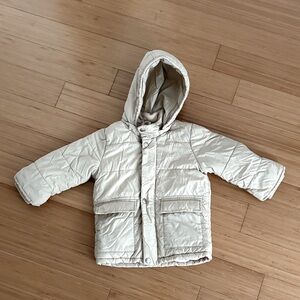 Uniqlo Kids Cream Hooded Puffer Coat